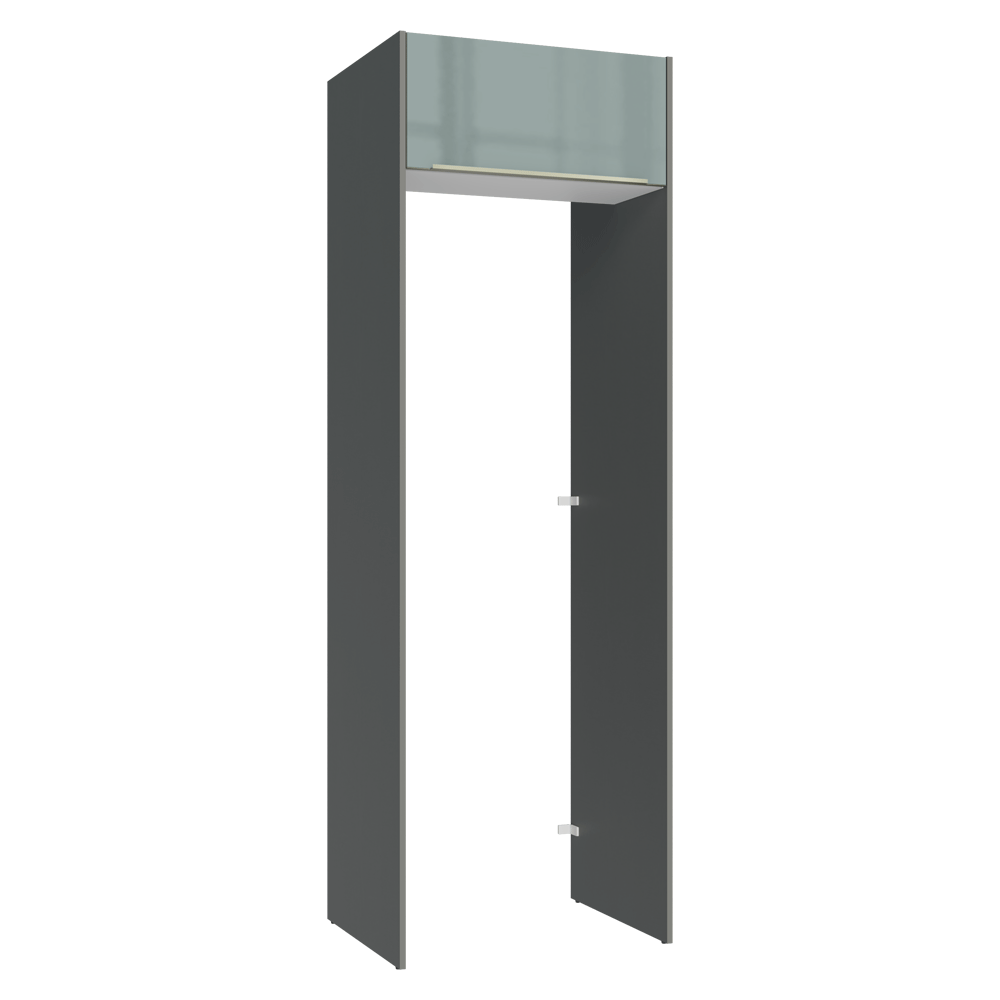 Mueble para empotrar Heladera 73 cm 1 Puerta Abatible Gris/Blanco/Gris Lux Madesa