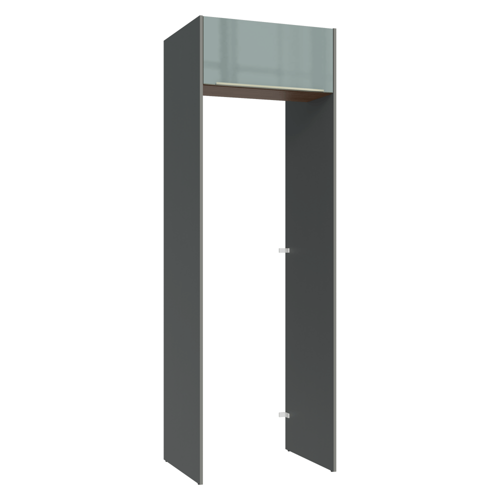 Mueble para empotrar Heladera 73 cm 1 Puerta Abatible Gris/Marrón/Gris Lux Madesa