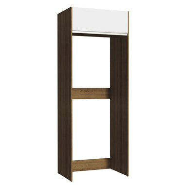 Mueble para empotrar Heladera 83 cm 1 Puerta Rebatible Marrón/Blanco Glamy Madesa