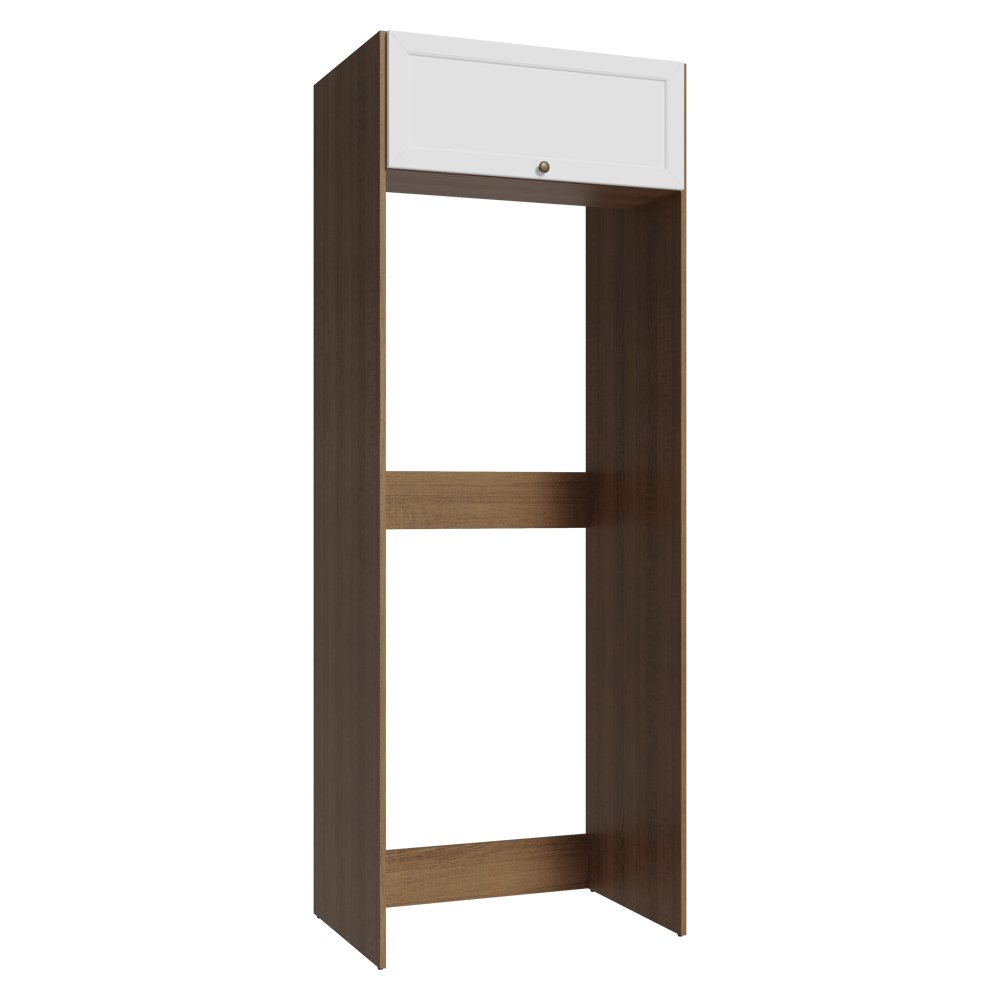 Mueble para Heladera 1 Puerta Rebatible Marrón/Blanco Vik Madesa