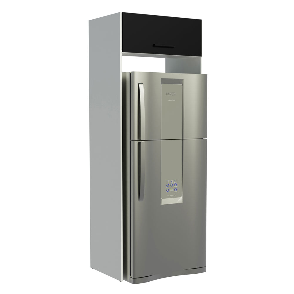 Mueble para Empotrar Heladera 1 Puerta Abatible Blanco/Negro Agata Madesa