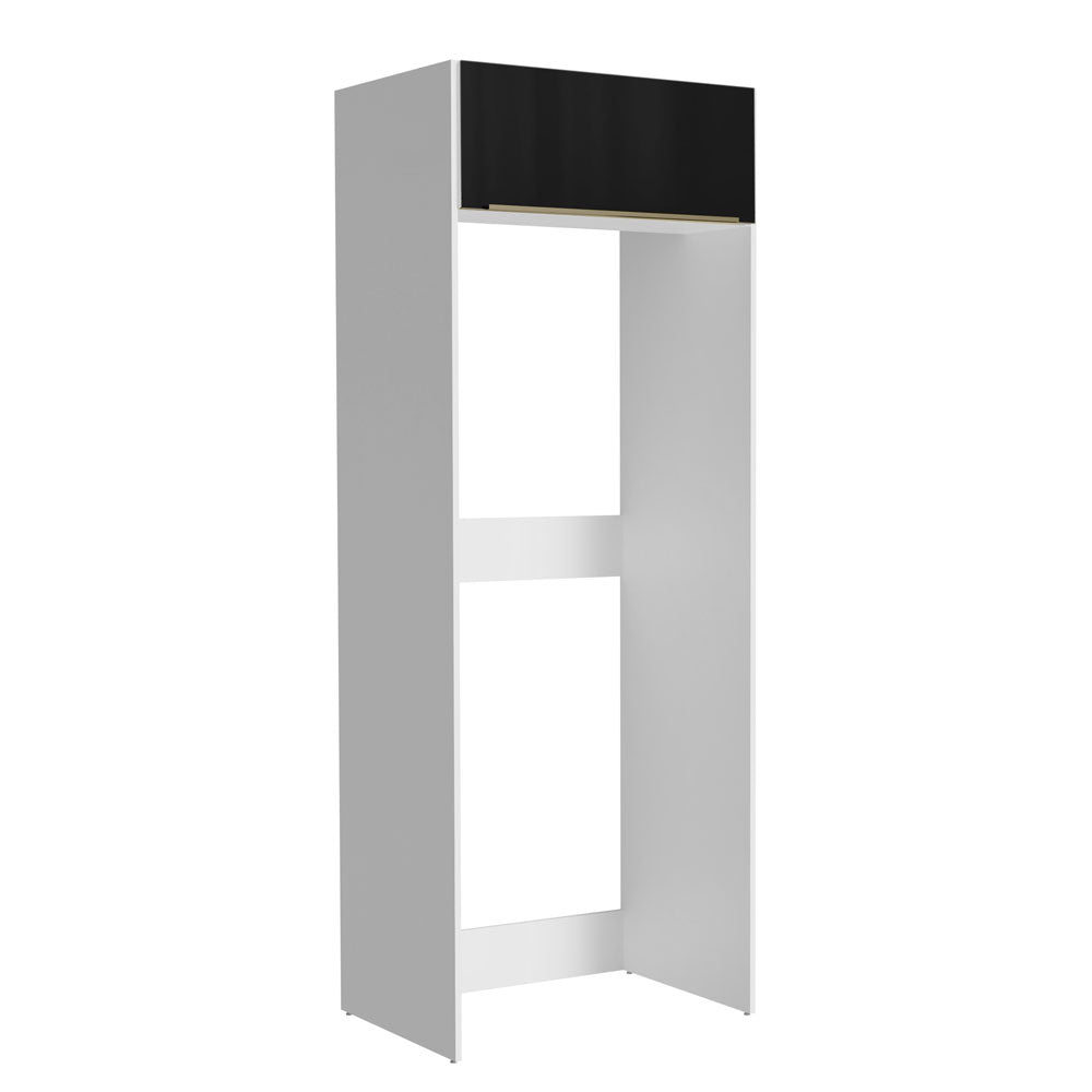 Mueble para Empotrar Heladera 1 Puerta Abatible Blanco/Negro Lux Madesa