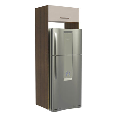 Mueble para empotrar Heladera 83 cm 1 Puerta Rebatible Marrón/Crema Agata Madesa