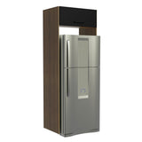 Mueble para Empotrar Heladera 1 Puerta Abatible Marrón/Negro Agata Madesa