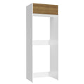 Mueble para empotrar Heladera 83 cm 1 Puerta Rebatible Blanco/Marrón Glamy Madesa