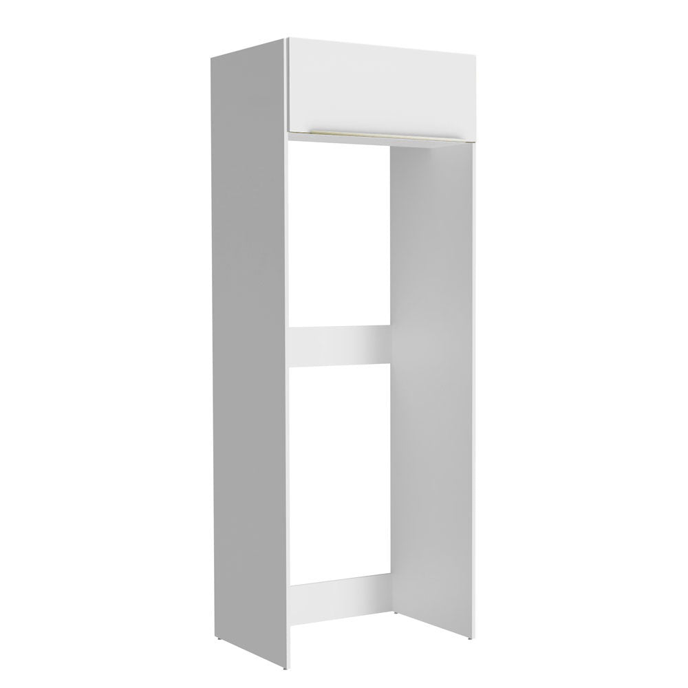 Mueble para Empotrar Heladera 1 Puerta Abatible Blanco/Blanco Aterciopelado
