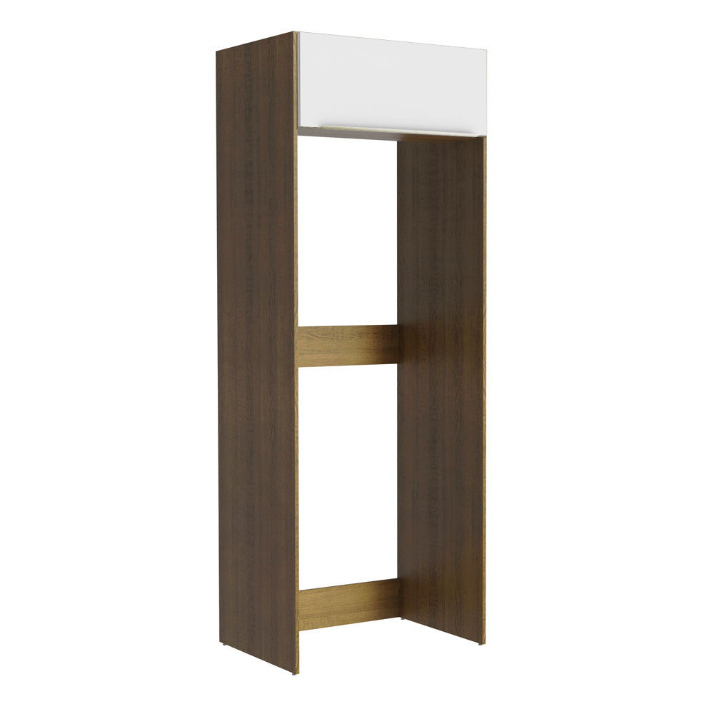 Mueble para Empotrar Heladera 1 Puerta Abatible Marrón/Blanco Aterciopelado