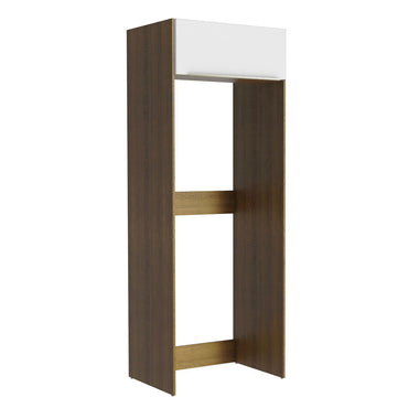 Mueble para empotrar Heladera 83 cm 1 Puerta Rebatible Marrón/Blanco Lux Madesa