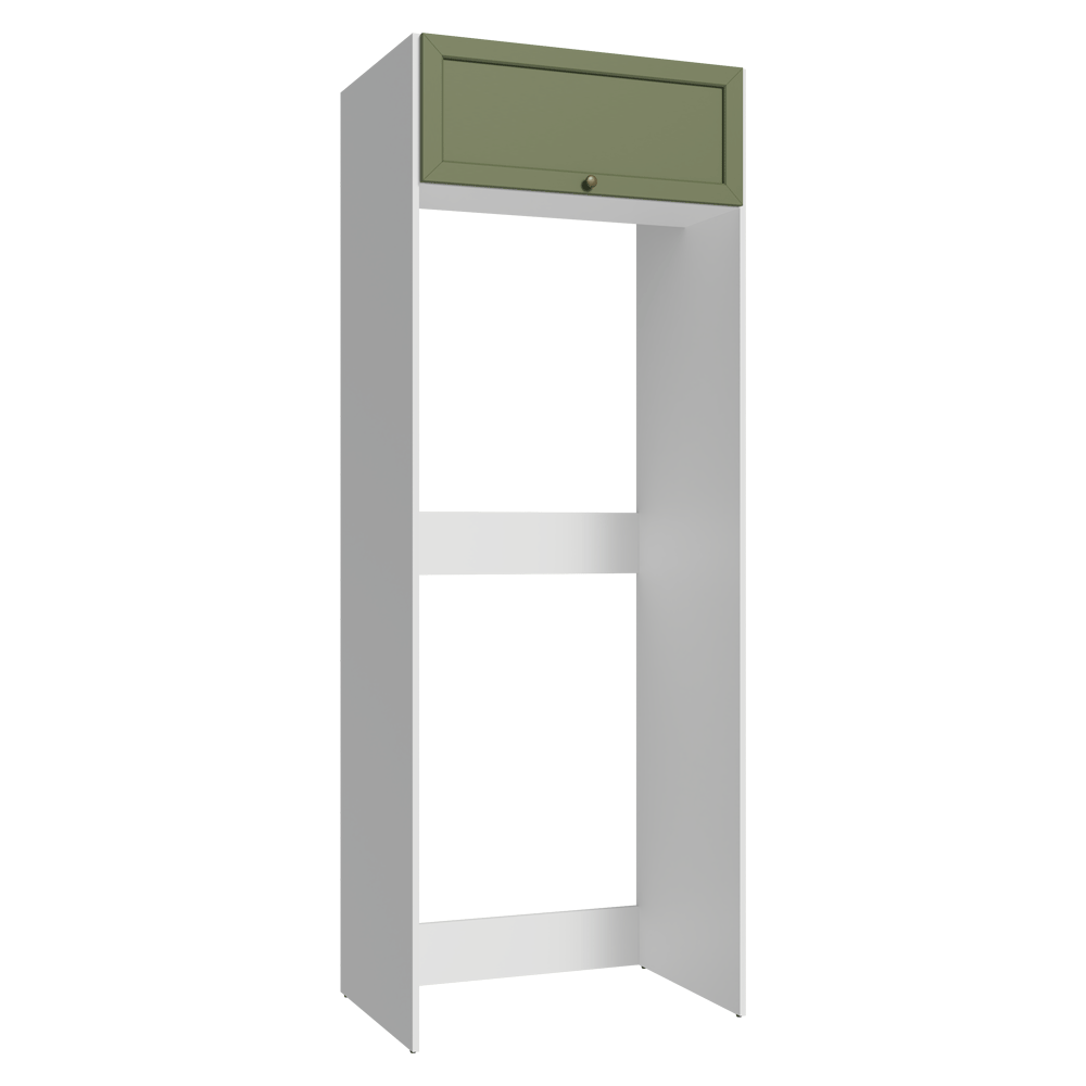 Mueble para Heladera 1 Puerta Rebatible Blanco/Verde Vik Madesa