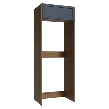 Mueble para empotrar Heladera 83 cm 1 Puerta Rebatible Marrón/Azul Vik Madesa