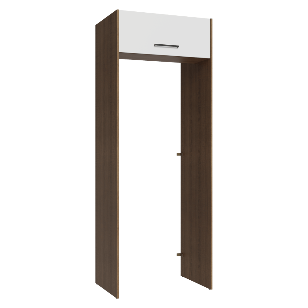 Mueble para empotrar Heladera 83 cm 1 Puerta Rebatible Marrón/Blanco Agata Madesa