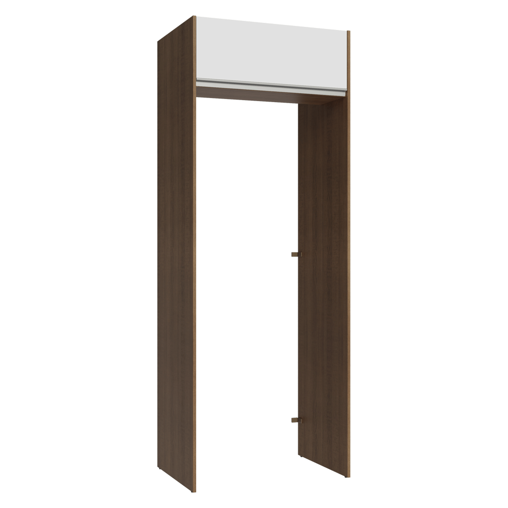 Mueble para empotrar Heladera 83 cm 1 Puerta Rebatible Marrón/Blanco Glamy Madesa