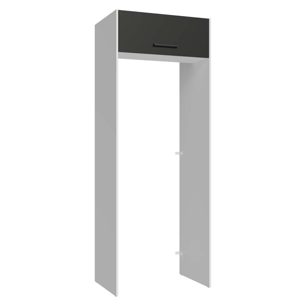 Mueble para empotrar Heladera 83 cm 1 Puerta Rebatible Blanco/Negro Agata Madesa