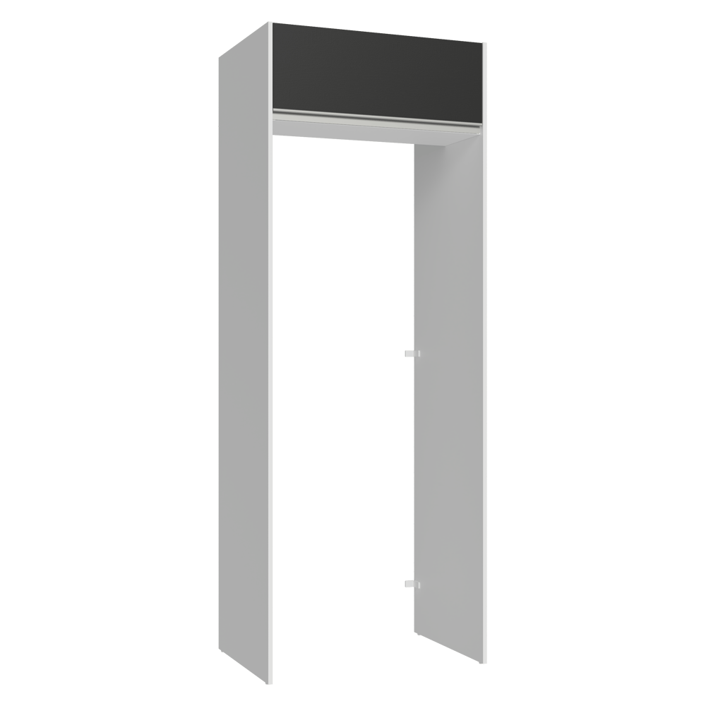 Mueble para empotrar Heladera 83 cm 1 Puerta Rebatible Blanco/Negro Glamy Madesa