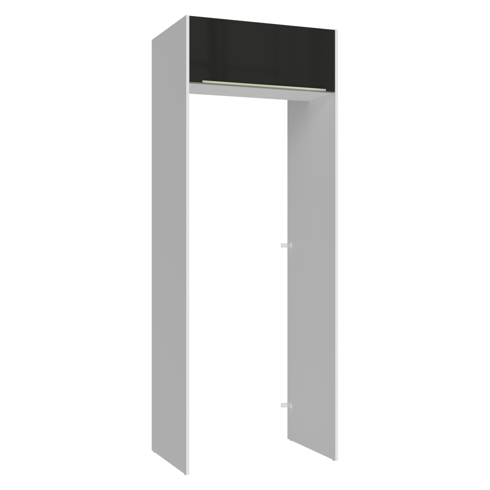 Mueble para empotrar Heladera 83 cm 1 Puerta Rebatible Blanco/Negro Lux Madesa