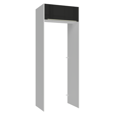 Mueble para empotrar Heladera 83 cm 1 Puerta Rebatible Blanco/Negro Lux Madesa