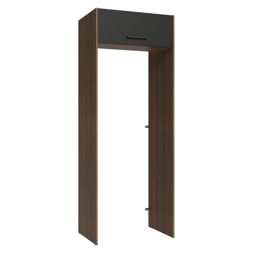 Mueble para empotrar Heladera 83 cm 1 Puerta Rebatible Marrón/Negro Agata Madesa