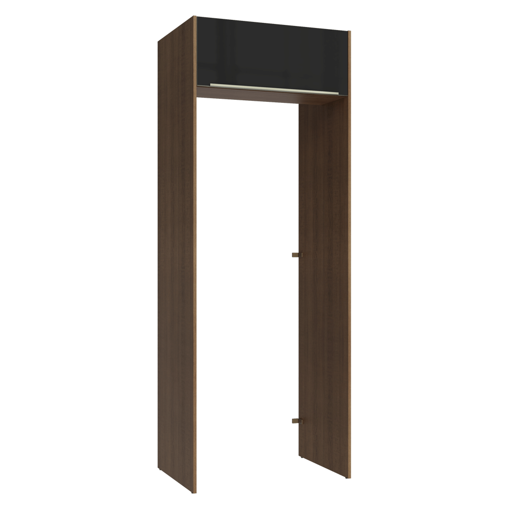 Mueble para empotrar Heladera 83 cm 1 Puerta Rebatible Marrón/Negro Lux Madesa