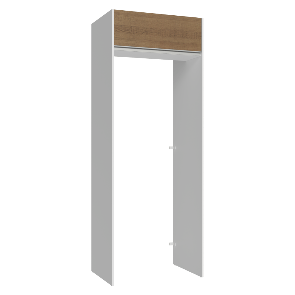 Mueble para empotrar Heladera 83 cm 1 Puerta Abatible Blanco/Marrón Glamy Madesa