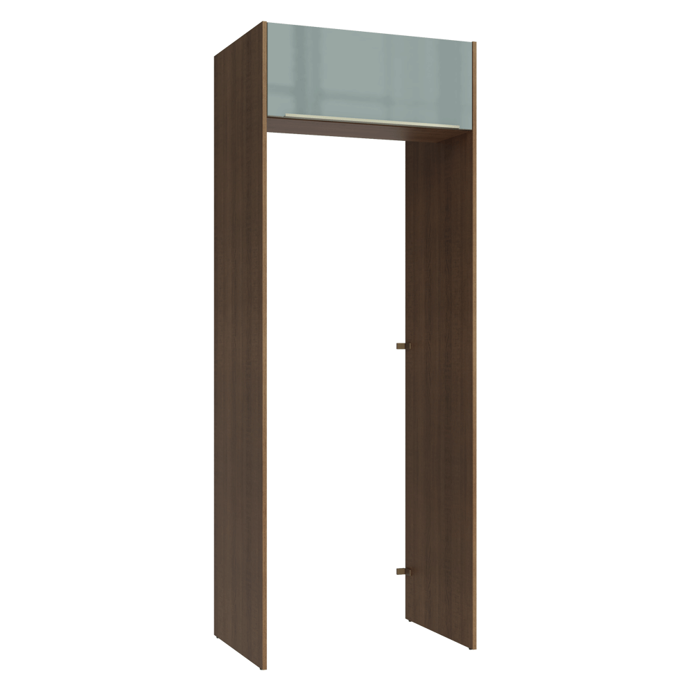 Mueble para empotrar Heladera 83 cm 1 Puerta Abatible Marrón/Gris Lux Madesa