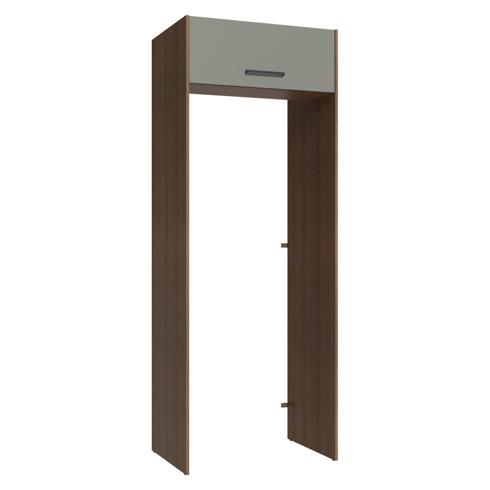 Mueble para empotrar Heladera 83 cm 1 Puerta Rebatible Marrón/Gris Agata Madesa