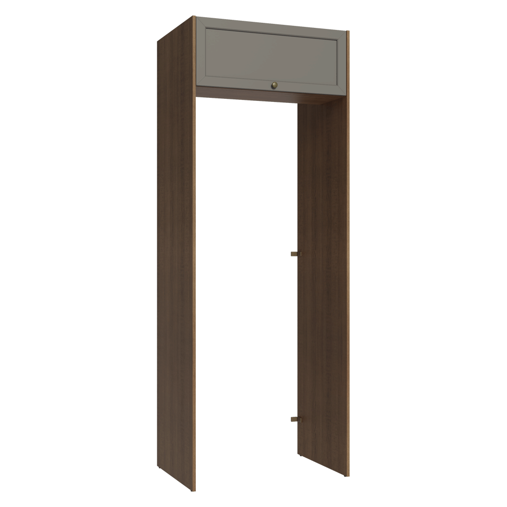 Mueble para empotrar Heladera 83 cm 1 Puerta Rebatible Marrón/Gris Vik Madesa