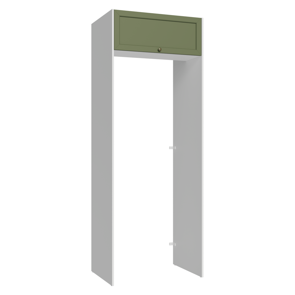 Mueble para empotrar Heladera 83 cm 1 Puerta Rebatible Blanco/Verde Vik Madesa