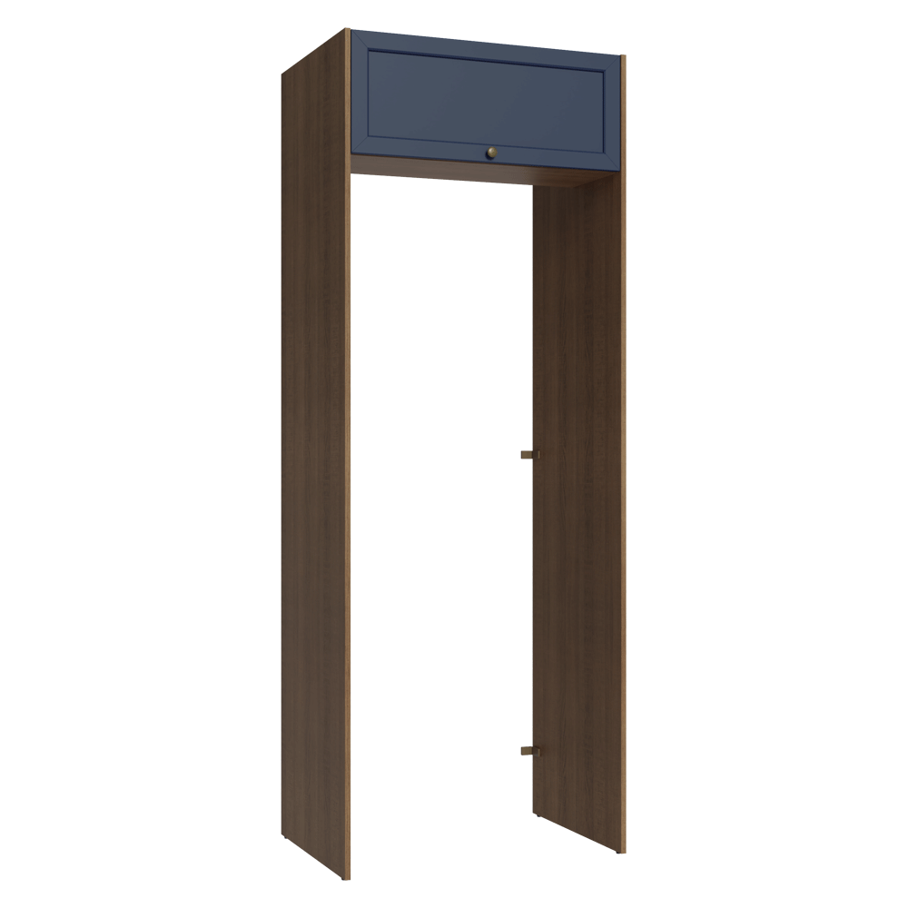 Mueble para empotrar Heladera 83 cm 1 Puerta Rebatible Marrón/Azul Vik Madesa