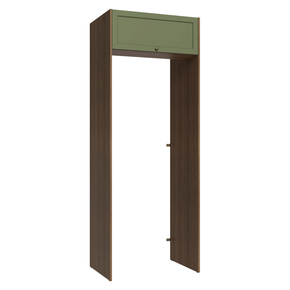 Mueble para empotrar Heladera 83 cm 1 Puerta Rebatible Marrón/Verde Vik Madesa