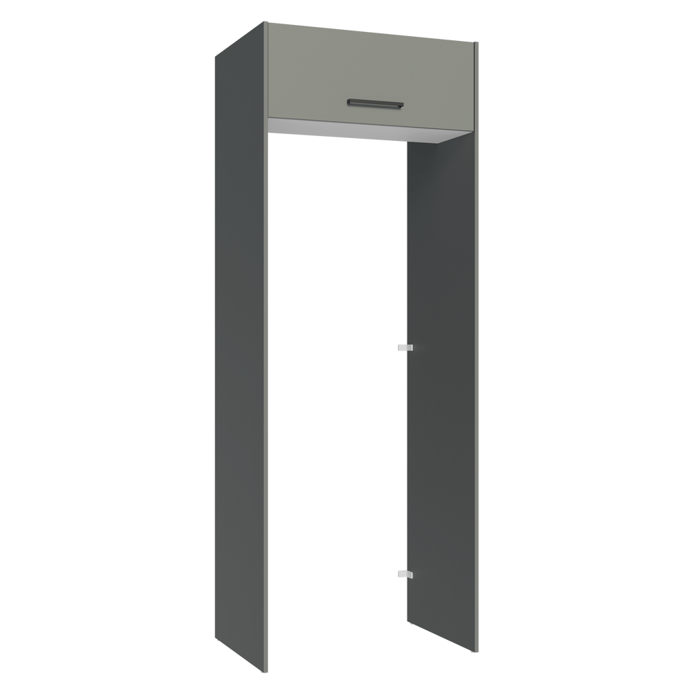 Mueble para empotrar Heladera 83 cm 1 Puerta Rebatible Gris/Blanco/Gris Agata Madesa