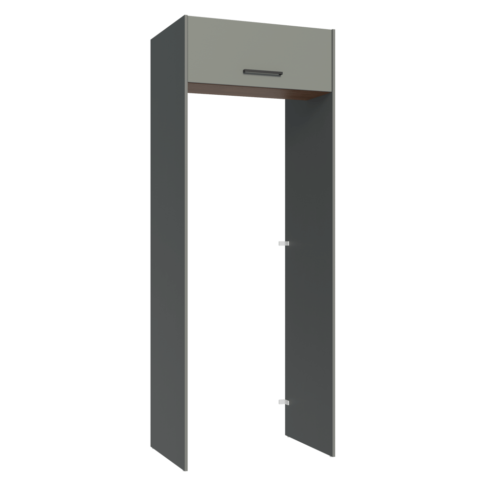 Mueble para empotrar Heladera 83 cm 1 Puerta Rebatible Gris/Marrón/Gris Agata Madesa