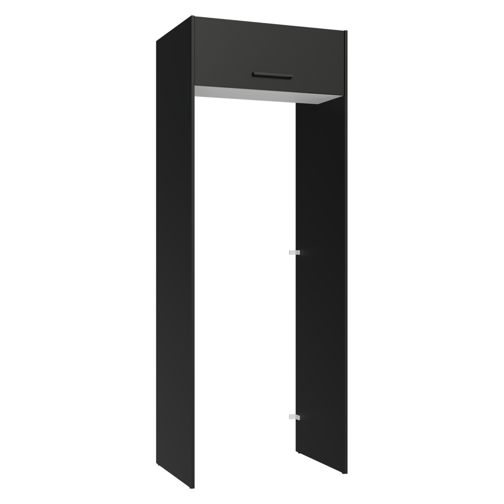 Mueble para empotrar Heladera 83 cm 1 Puerta Rebatible Negro/Blanco/Negro Agata Madesa