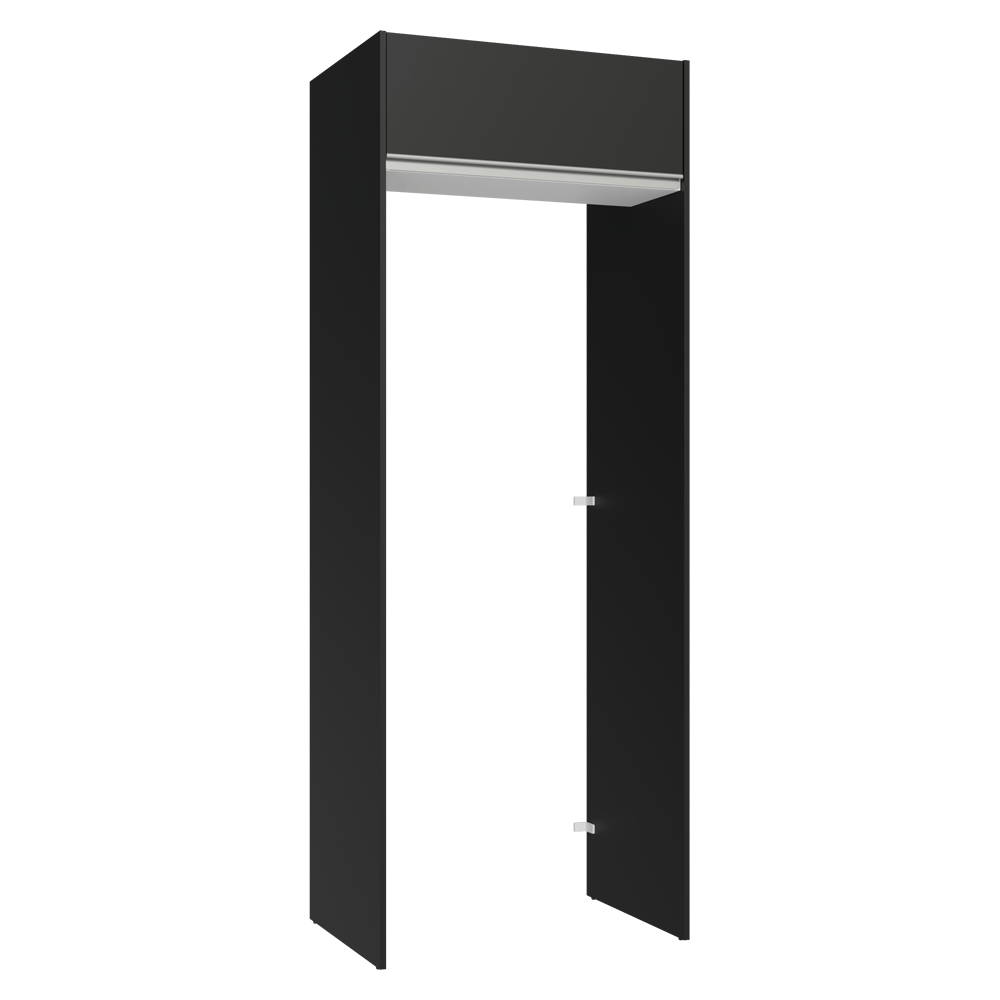 Mueble para empotrar Heladera 83 cm 1 Puerta Rebatible Negro/Blanco/Negro Glamy Madesa