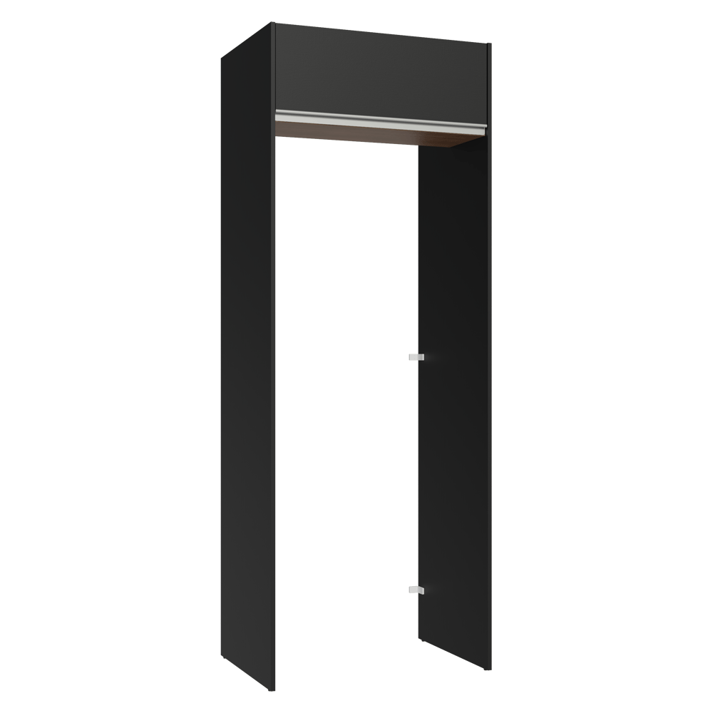 Mueble para empotrar Heladera 83 cm 1 Puerta Rebatible Negro/Marrón/Negro Glamy Madesa