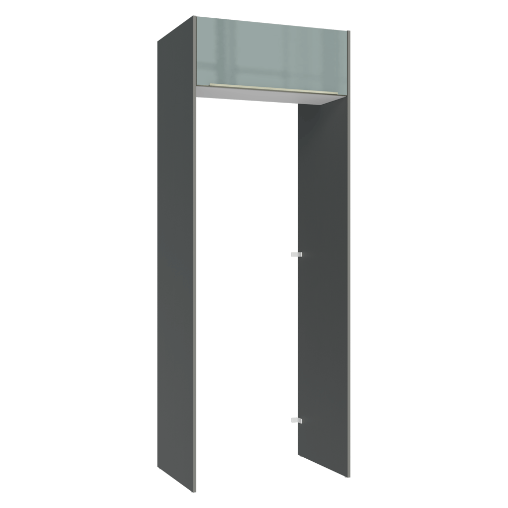 Mueble para empotrar Heladera 83 cm 1 Puerta Rebatible Gris/Blanco/Gris Lux Madesa