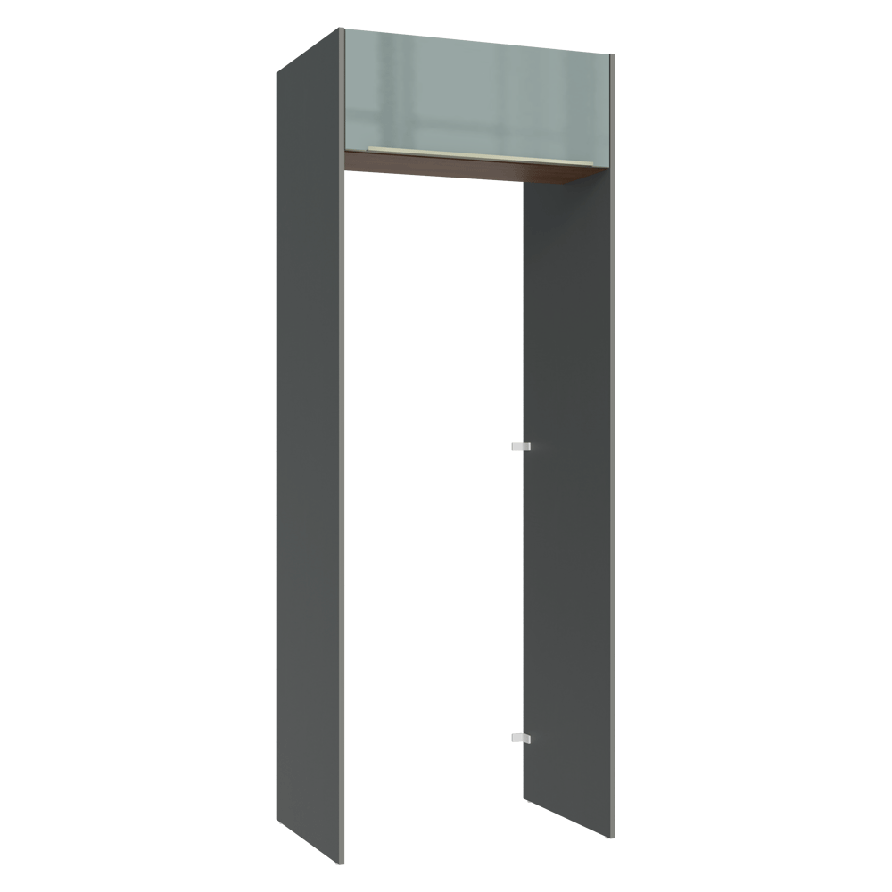 Mueble para empotrar Heladera 83 cm 1 Puerta Rebatible Gris/Marrón/Gris Lux Madesa