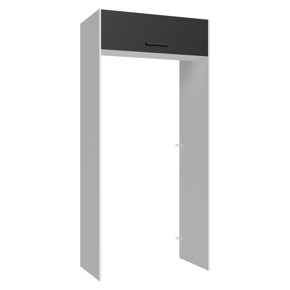 Mueble para empotrar Heladera 103 cm 1 Puerta Abatible Blanco/Negro Agata Madesa
