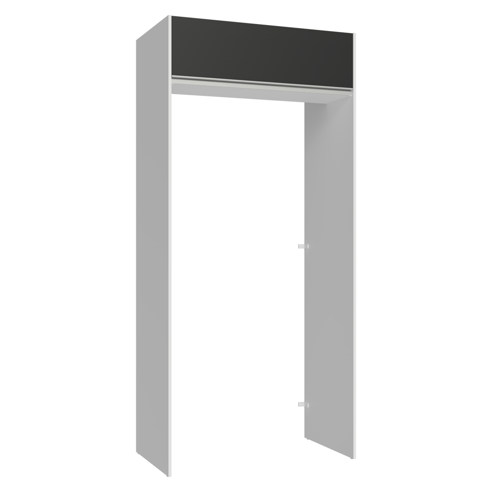 Mueble para empotrar Heladera 103 cm 1 Puerta Abatible Blanco/Negro Glamy Madesa
