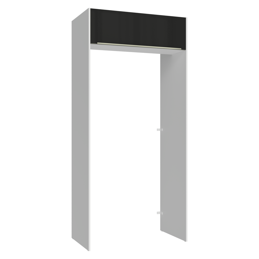 Mueble para empotrar Heladera 103 cm 1 Puerta Abatible Blanco/Negro Lux Madesa