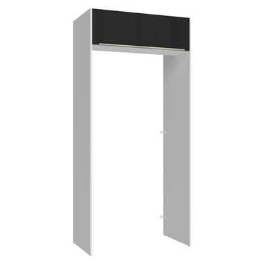 Mueble para empotrar Heladera 103 cm 1 Puerta Rebatible Blanco/Negro Lux Madesa