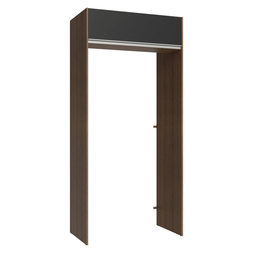 Mueble para empotrar Heladera 103 cm 1 Puerta Abatible Marrón/Negro Glamy Madesa