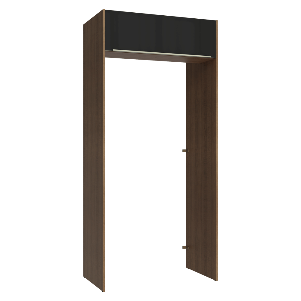 Mueble para empotrar Heladera 103 cm 1 Puerta Abatible Marrón/Negro Lux Madesa