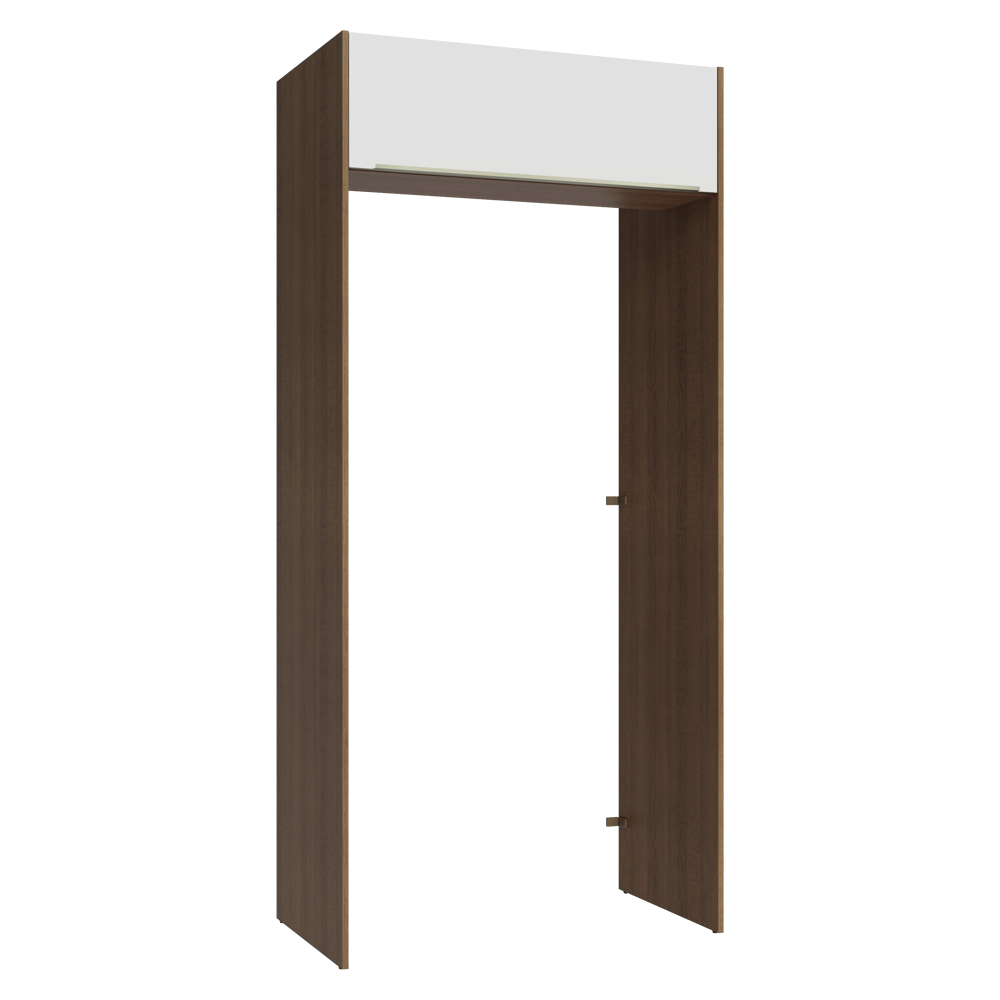 Mueble para empotrar Heladera 103 cm 1 Puerta Abatible Marrón/Blanco Aterciopelado Lux Madesa