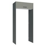 Mueble para empotrar Heladera 103 cm 1 Puerta Abatible Gris/Blanco/Gris Agata Madesa