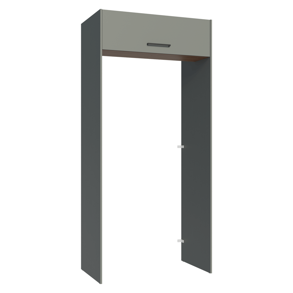 Mueble para empotrar Heladera 103 cm 1 Puerta Abatible Gris/Marrón/Gris Agata Madesa