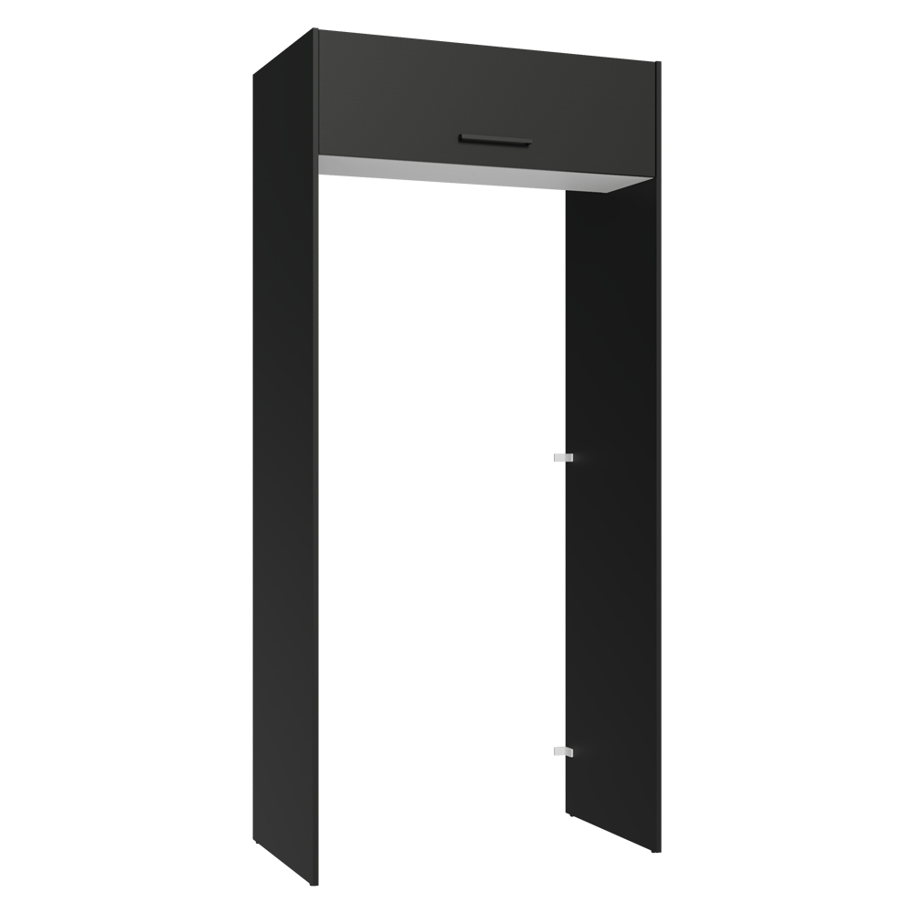 Mueble para empotrar Heladera 103 cm 1 Puerta Abatible Negro/Blanco/Negro Agata Madesa