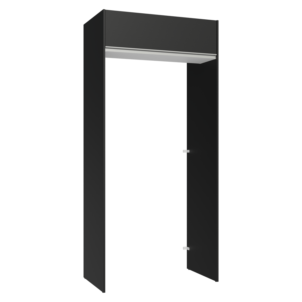 Mueble para empotrar Heladera 103 cm 1 Puerta Abatible Negro/Blanco/Negro Glamy Madesa