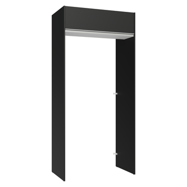 Mueble para empotrar Heladera 103 cm 1 Puerta Rebatible Blanco/Negro Glamy Madesa