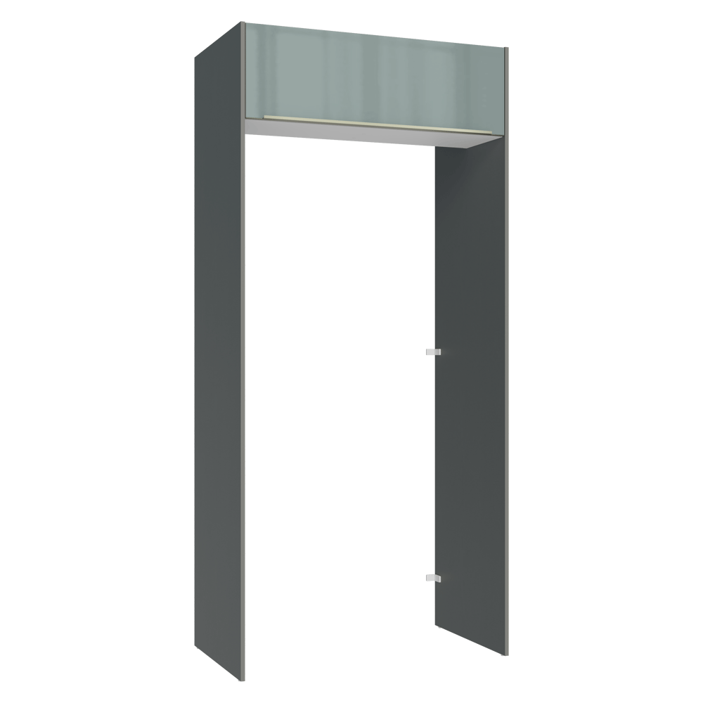 Mueble para empotrar Heladera 103 cm 1 Puerta Abatible Gris/Blanco/Gris Lux Madesa