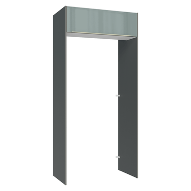 Mueble para empotrar Heladera 103 cm 1 Puerta Rebatible Gris/Blanco/Gris Lux Madesa